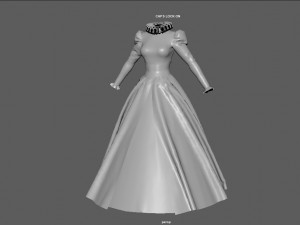 baroque dress 3D मॉडल