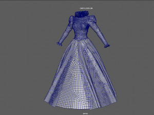 baroque dress 3D मॉडल