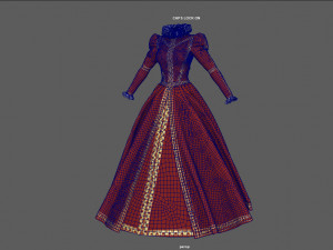 baroque dress 3D मॉडल