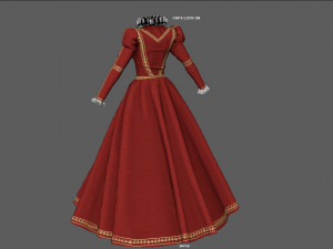 baroque dress 3D मॉडल