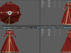 baroque dress 3D मॉडल