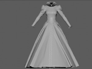 baroque dress 3D मॉडल
