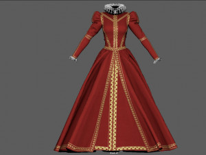 baroque dress 3D मॉडल