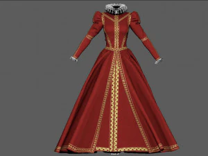 baroque dress 3D Model