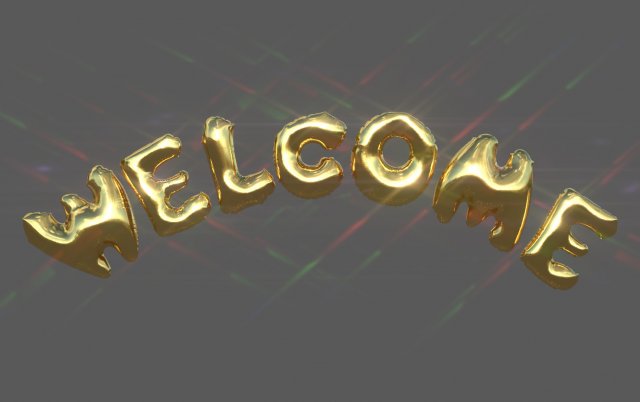 welcome balloons 3Dモデル .c4d .max .obj .3ds .fbx .stl .blend 