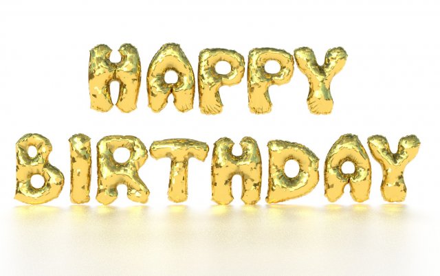 happy birthday balloons Modelo 3D .c4d .max .obj .3ds .fbx .stl .blend 