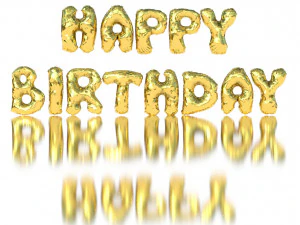 happy birthday balloons 3D Model