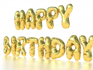 happy birthday balloons Modelo 3D