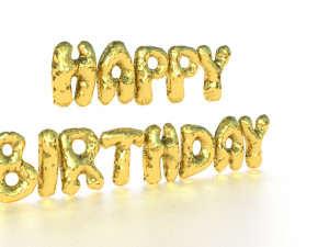 happy birthday balloons Modelo 3D