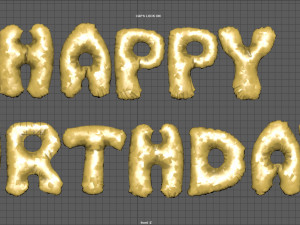 happy birthday balloons Modelo 3D