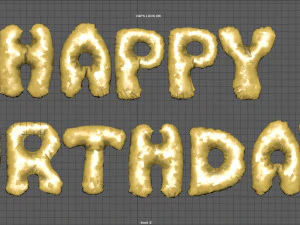 happy birthday balloons 3D Model