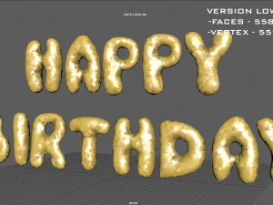 happy birthday balloons 3D Model