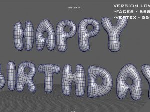 happy birthday balloons 3D Model