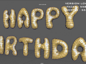happy birthday balloons Modelo 3D