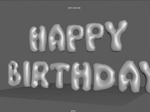 happy birthday balloons Modelo 3D