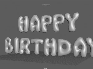 happy birthday balloons 3D Model