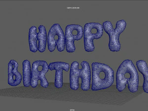 happy birthday balloons 3D Model