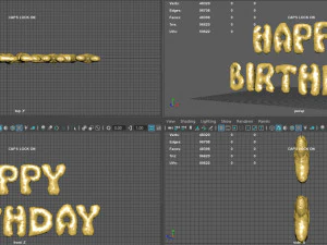 happy birthday balloons 3D Model