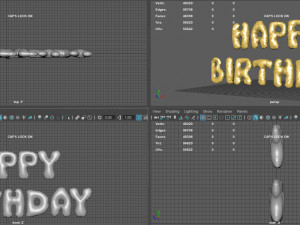 happy birthday balloons Modelo 3D