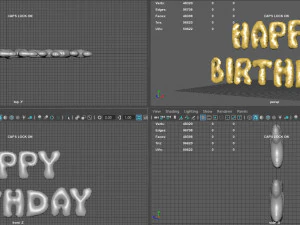 happy birthday balloons 3D Model