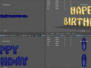 happy birthday balloons 3D Model