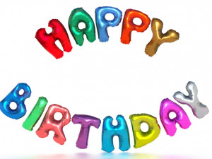 happy birthday color balloons 3D 모델