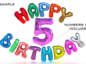 happy birthday color balloons Modello 3D