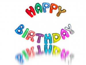 happy birthday color balloons 3D Model
