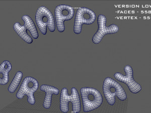 happy birthday color balloons Modello 3D