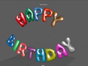 happy birthday color balloons Modello 3D