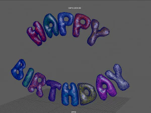 happy birthday color balloons 3D Model