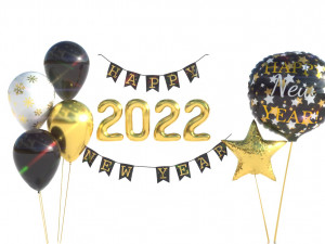 balloons happy new year 3D 모델