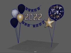 balloons happy new year 3D Model
