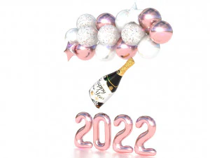 balloons new year 3D Model