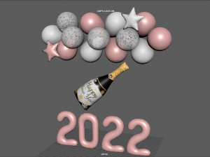 balloons new year 3D 모델