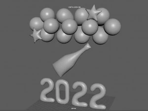 balloons new year 3D Model