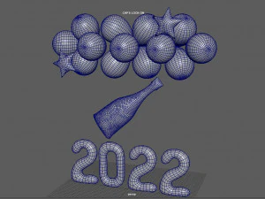 balloons new year 3D Model