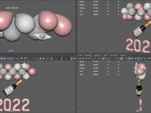 balloons new year 3D 모델