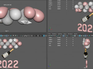 balloons new year 3D Model