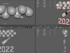 balloons new year 3D 모델