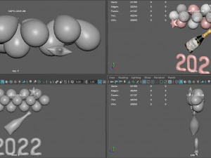 balloons new year 3D Model