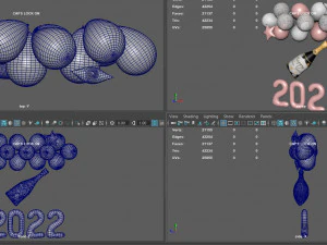 balloons new year 3D Model