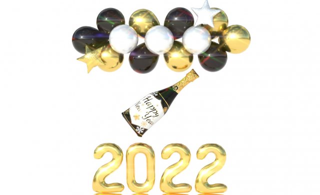 balloons new year 2 3D Model .c4d .max .obj .3ds .fbx .stl .blend 