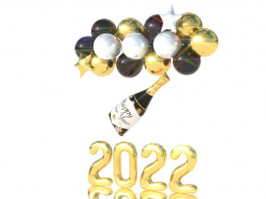 balloons new year 2 3D Model