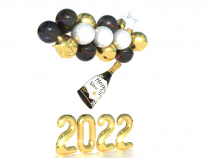 balloons new year 2 3D Model