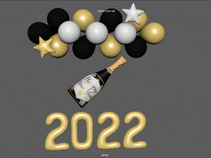 balloons new year 2 3D Model