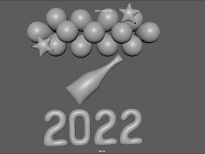 balloons new year 2 3D Model