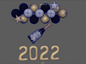 balloons new year 2 3D Model