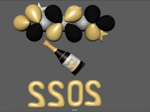 balloons new year 2 3D Model