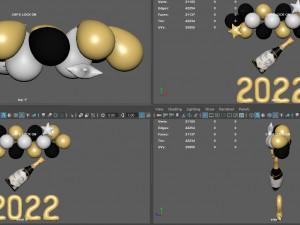 balloons new year 2 3D Model